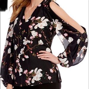 Mika Mindel polyester floral blouse